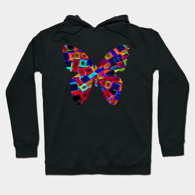 Neon Butterfly Hoodie by LangleyDesigns